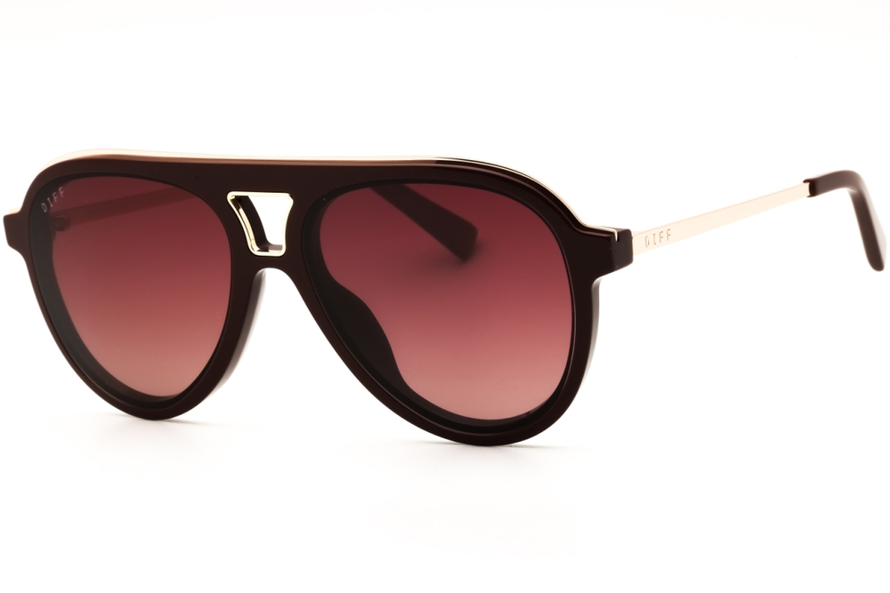 NEW DIFF Eyewear TOSCAIII DE01-0765 Rugby Red Sunglasses Authentic
